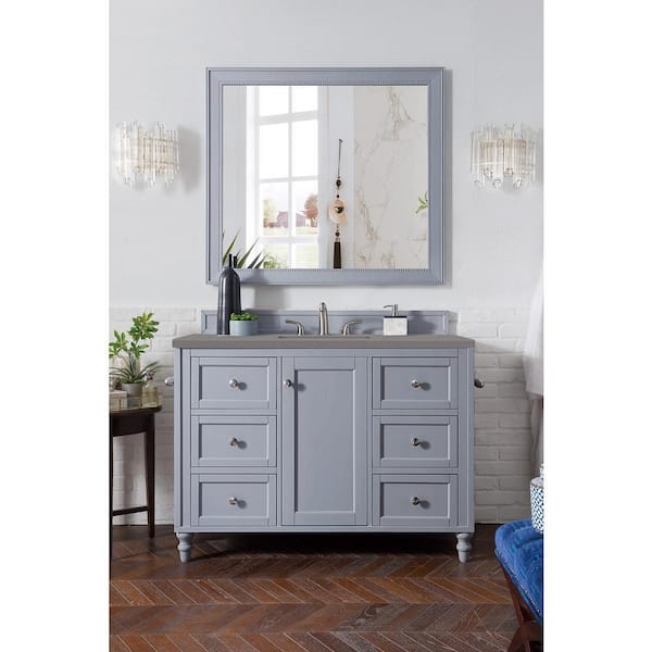 James Martin Vanities Copper Cove Encore 48 in. W x 23.5 in.D x 36.3 in.H Single Bath Vanity in Silver Gray with Quartz Top in Grey Expo