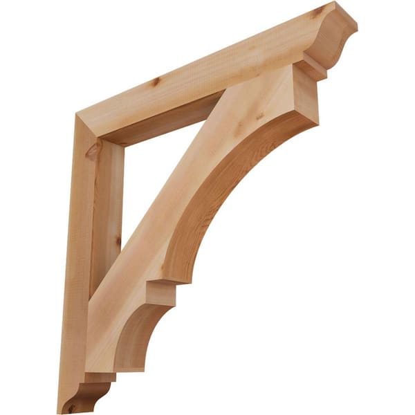 Ekena Millwork 3.5 in. x 32 in. x 32 in. Western Red Cedar Balboa Traditional Smooth Bracket