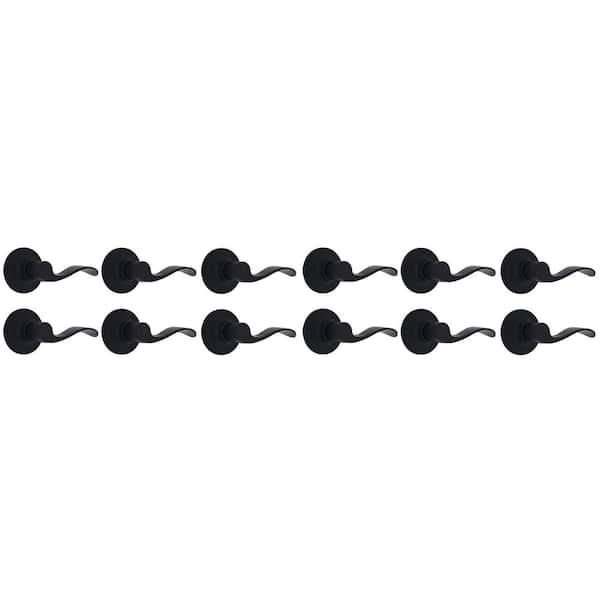 Defiant Wave Matte Black Hall/Closet Door Lever 12-Pack