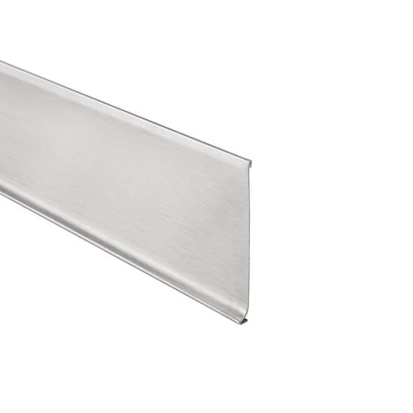 Schluter Designbase Brushed Stainless Steel 4-3/8 in. x 8 ft. 2-1/2 in. Metal Tile Edge Trim