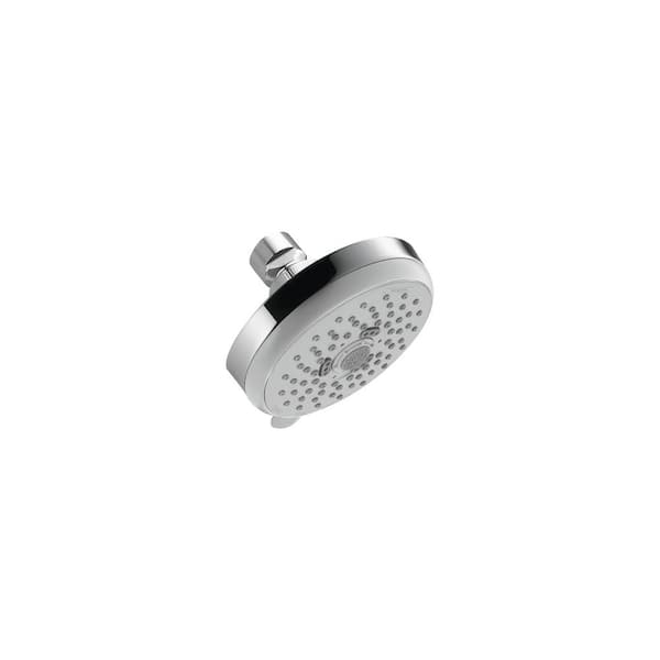 Hansgrohe Croma E 100 3-Spray Patterns 4 in. Wall Mount Fixed Shower Head in Chrome