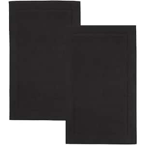 Black 21 x 34 in. 100% Cotton Rectangle 2 Piece Absorbent and Machine Washable Set