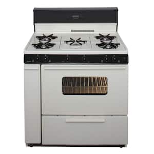 36 in. 3.91 cu. ft. Freestanding Gas Range with 5th Burner and Griddle Package in Biscuit