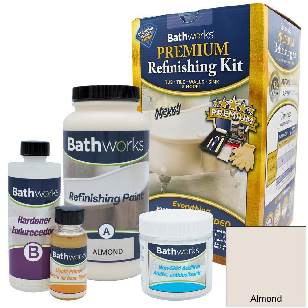 BATHWORKS 22 oz. DIY Bathtub Refinishing Kit with Slip Guard in