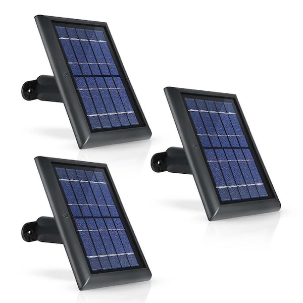 Wasserstein Solar Panel Compatible with Ring Spotlight Cam Battery and Ring Stick Up Cam Battery (3 Pack, Black)