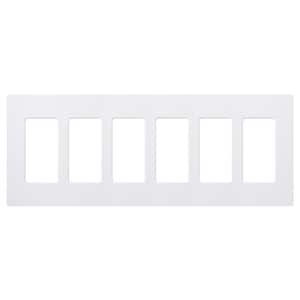Claro 6 Gang Wall Plate for Decorator/Rocker Switches, Gloss, White (CW-6-WH) (1-Pack)