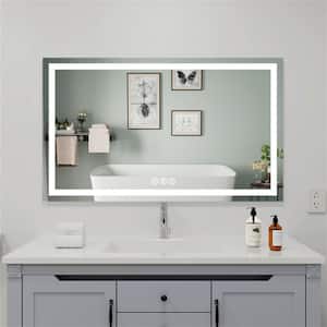 MOC 60 in. W x 36 in. H Large Rectangular Frameless LED Lighted Wall Mount Bathroom Vanity Mirror with Memory Function