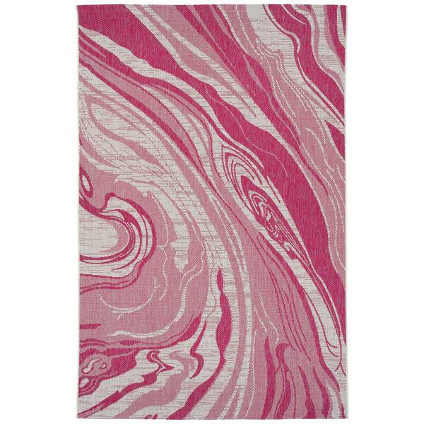 Soleri Pink 2 ft. 7 in. x 4 ft. 11 in. Rectangle Residential Indoor-Outdoor Throw Area Rug