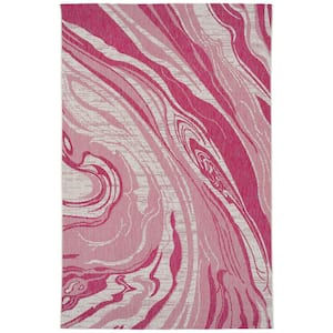 Soleri Collection Pink 5'3" x 7'6" Rectangle Residential Indoor-Outdoor Area Rug