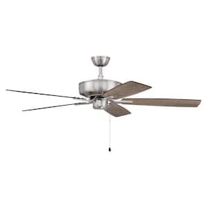 Pro Plus 52 in. Indoor Dual Mount 3-Speed Reversible Motor Ceiling Fan in Brushed Polished Nickel Finish