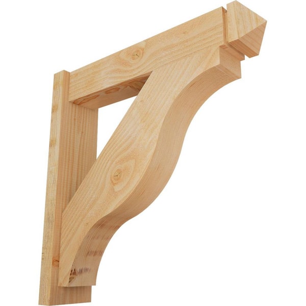 Ekena Millwork 6 in. x 28 in. x 28 in. Douglas Fir Fuston Arts and Crafts Rough Sawn Outlooker