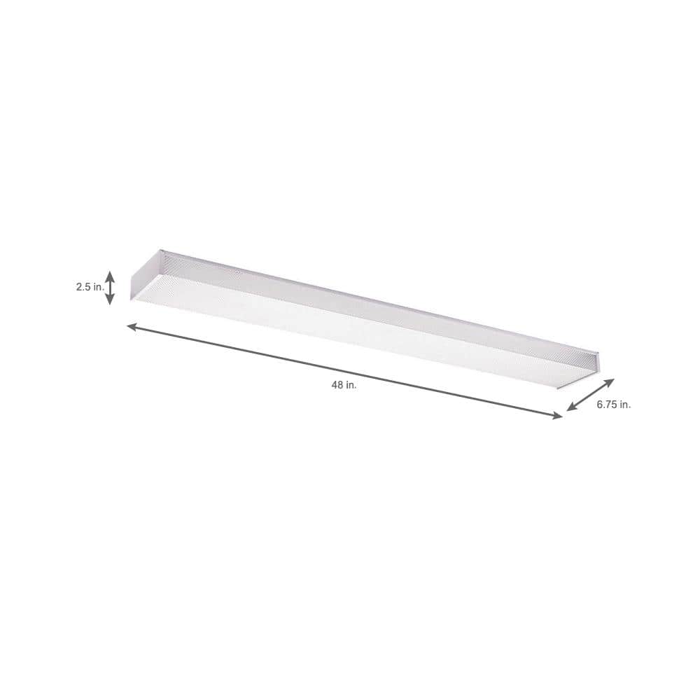 White Aluminum 2-Light Fluorescent Ceiling Flush Mount