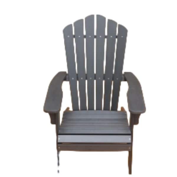 ITOPFOX Patio Outdoor Polystyrene Black Oversized Adirondack Chair