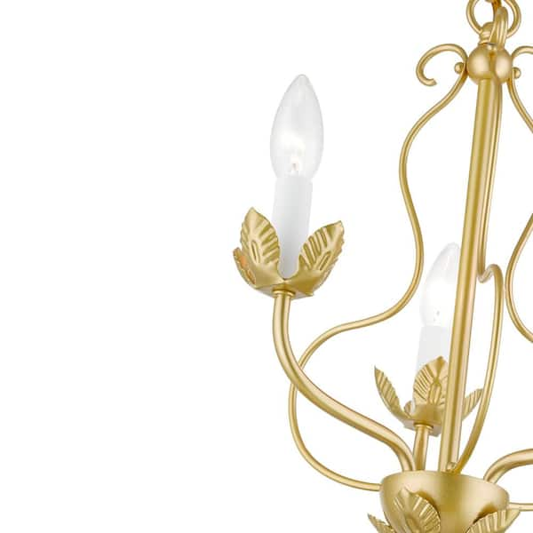 Livex Lighting Katarina 3-Light Soft Gold Floral Chandelier 42903 