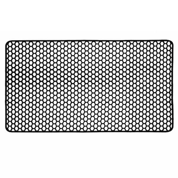 28.3 in. x 15.7 in. Black Silicone Sink Mat with DIY Drain Hole, Heat-Resistant to 446 Degrees F