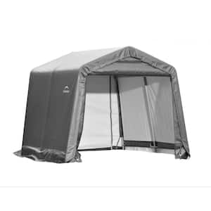 10 ft. W x 12 ft. D x 8 ft. H Grey Steel and Polyethylene Garage Without Floor w/ Corrosion-Resistant Steel Frame