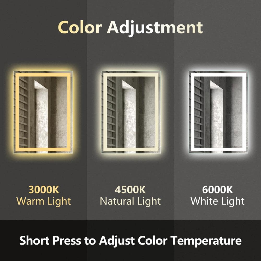 HOMLUX Rectangular Frameless LED Bathroom Vanity Mirror