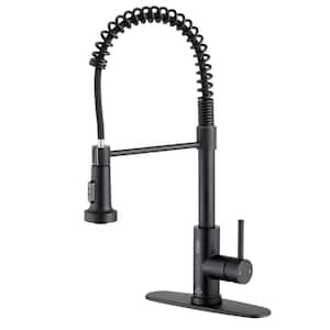 Touchless Sensor Single Handle Stainless Steel Pull Down Sprayer Kitchen Faucet in Matte Black