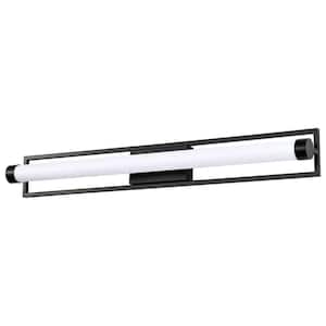 Canal 36 in. Matte Black LED Vanity Light, 3000K