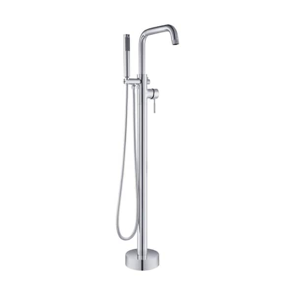 Woodbridge Single Handle Freestanding Floor Mount Tub Faucet Bathtub Filler With Hand Shower In 4232