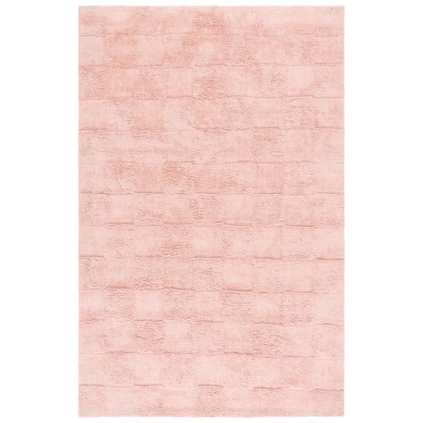 Easy Care Rose 6 ft. x 9 ft. High-Low Checkered Solid Area Rug