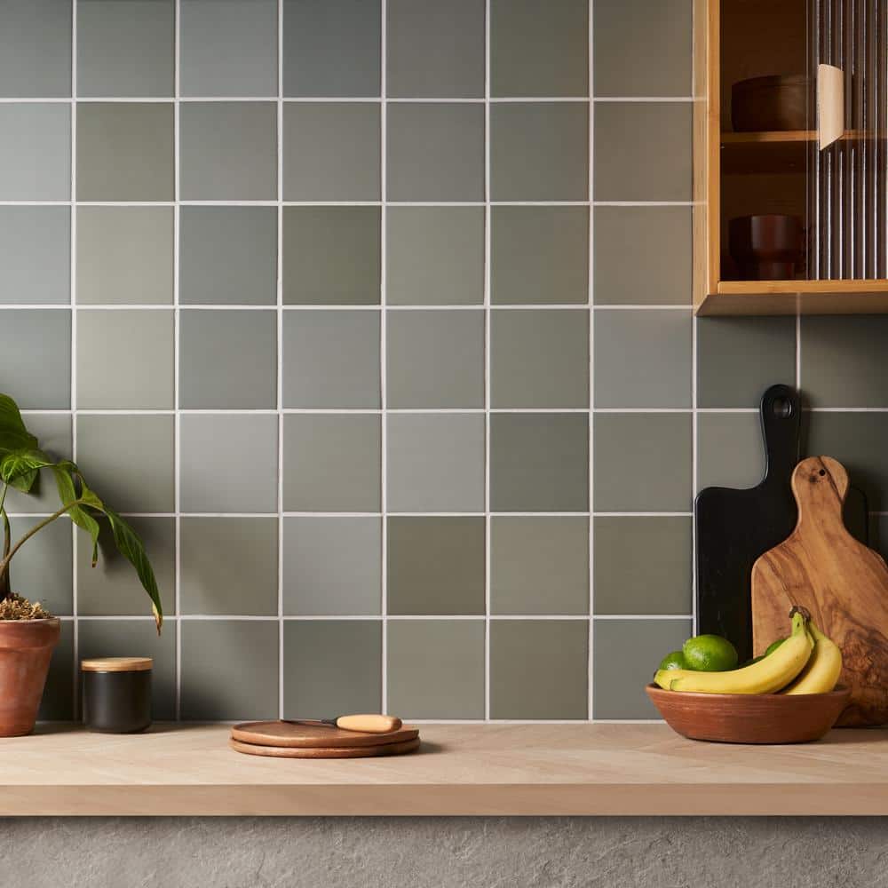 Sage Green Matte Porcelain 5x5 Wall Tile