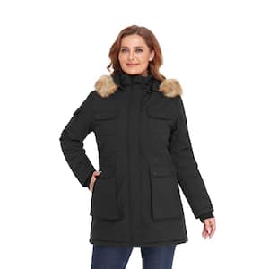 Women's Small Black 7.38-Volt Lithium-Ion Thermolite Heated Parka Jacket with (1) 4.8 Ah Battery and Charger
