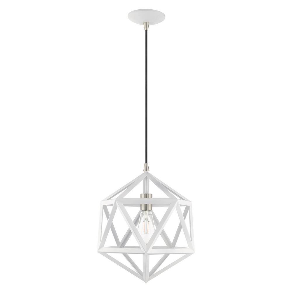 White Geometric Metal Mini Pendant Light