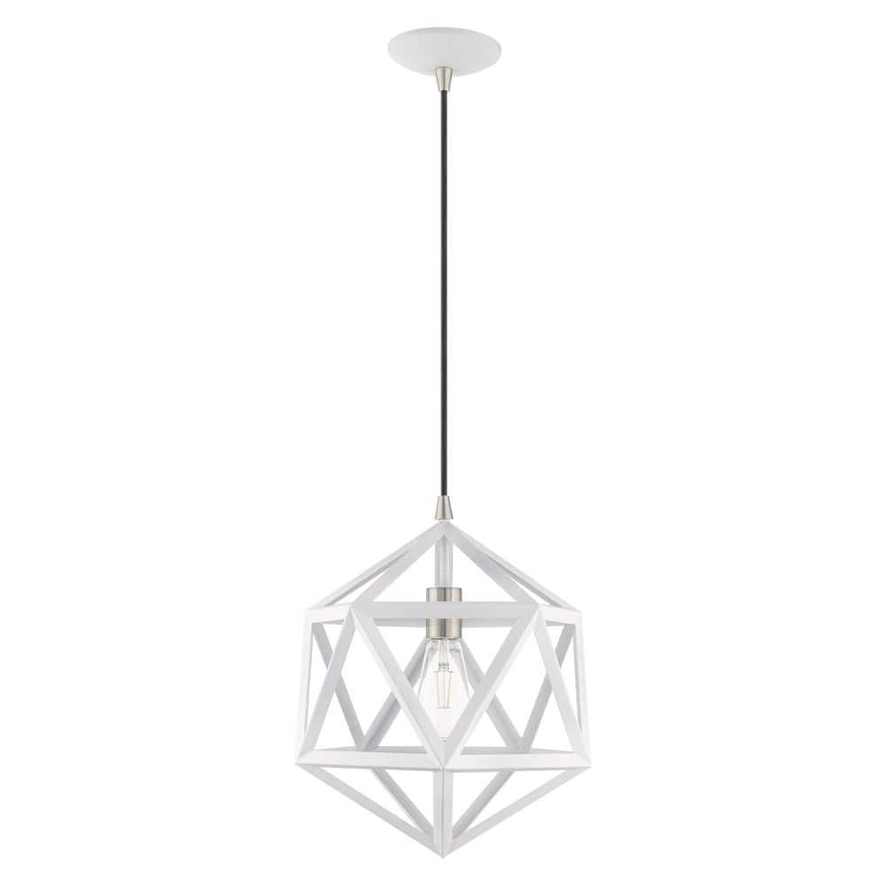 White Geometric Metal Mini Pendant Light