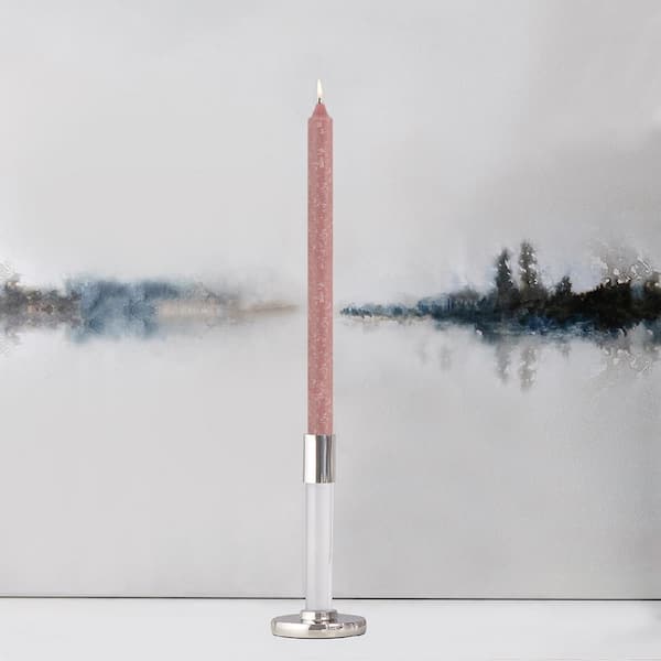 Timberline Arista 12 in. Dusty Rose Unscented Taper Candle (Box of 12)