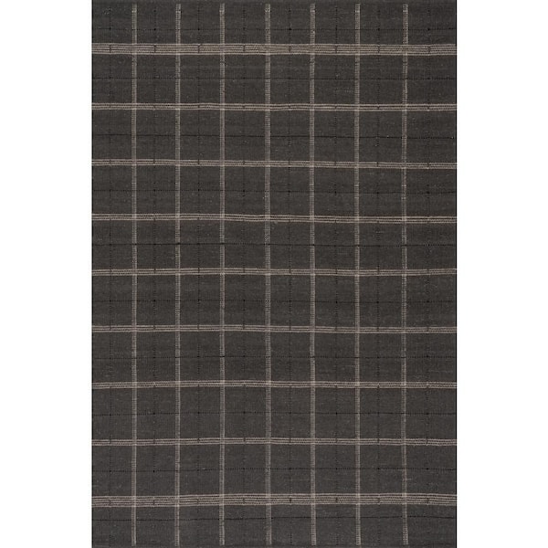 Nate Berkus x Rugs Downing Plaid Wool Cozy Black 4 ft. x 6 ft. Indoor Area Rug