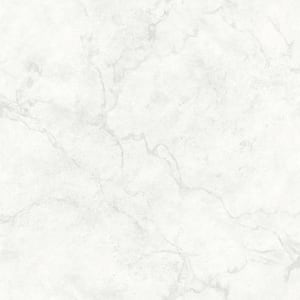 Innuendo White Marble Paper Strippable Roll Wallpaper (Covers 56.4 sq. ft.)