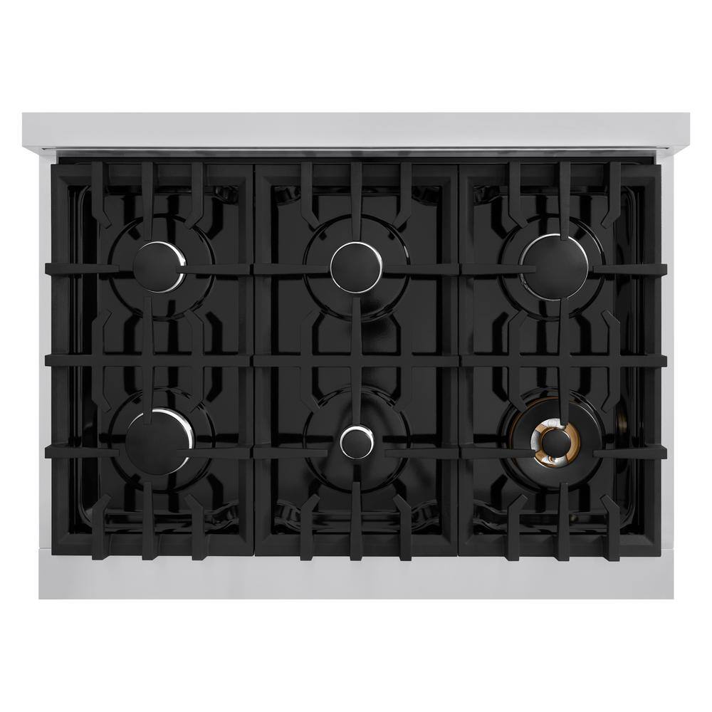 ZLINE 36'' Stainless Steel Gas Range with Convection Oven