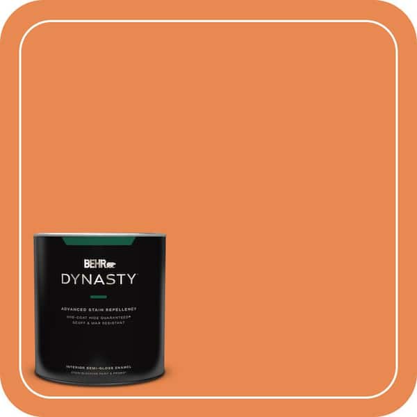 BEHR DYNASTY 1 qt. #P210-6 Mandarin Semi-Gloss Enamel Interior Stain-Blocking Paint and Primer