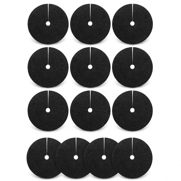 12.6 in Tree Ring Mulch Mat Weed Barrier Black 13-Piece