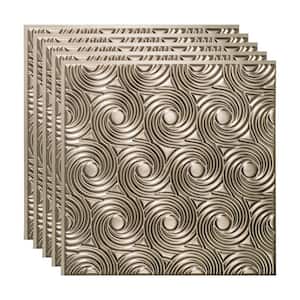 Cyclone 2 ft. x 2 ft. Glue Up Vinyl Ceiling Tile in Smoked Pewter (20 sq. ft.)
