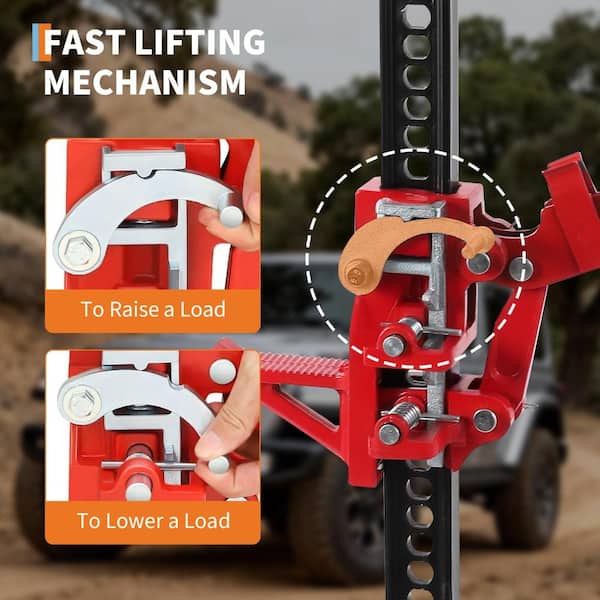 Heavy-Duty Steel High Lift Utility Jack with Adjustable Height