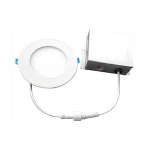 6 in. 4000K New Construction or Remodel IC Rated Canless Integrated LED Recessed Kit for Shallow Ceiling
