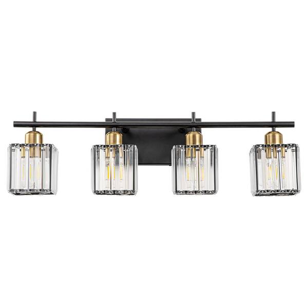 GoYeel 28.15 in. 4Lights Black and Gold Modern/Contemporary Square