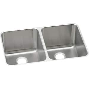 Lustertone Undermount Stainless Steel 31 in. Double Basin Kitchen Sink