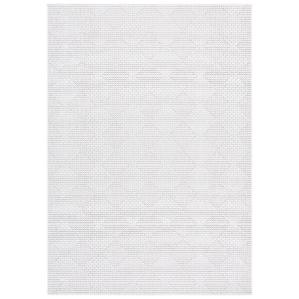 Veranda 9 ft. x 12 ft. Ivory/White Solid Color Diamond Area Rug