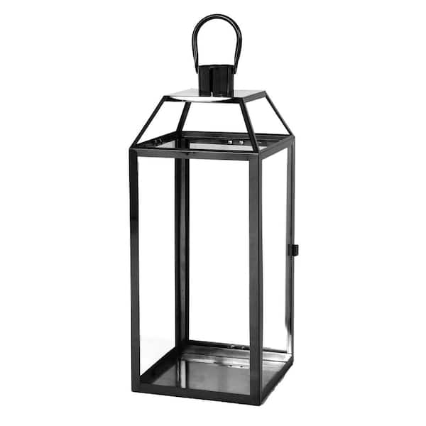 HOTEBIKE 7.5 in. x 18. in. Black Stainless Steel Outdoor Patio Lantern