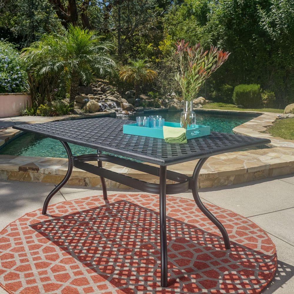 Black Aluminum Outdoor Dining Table