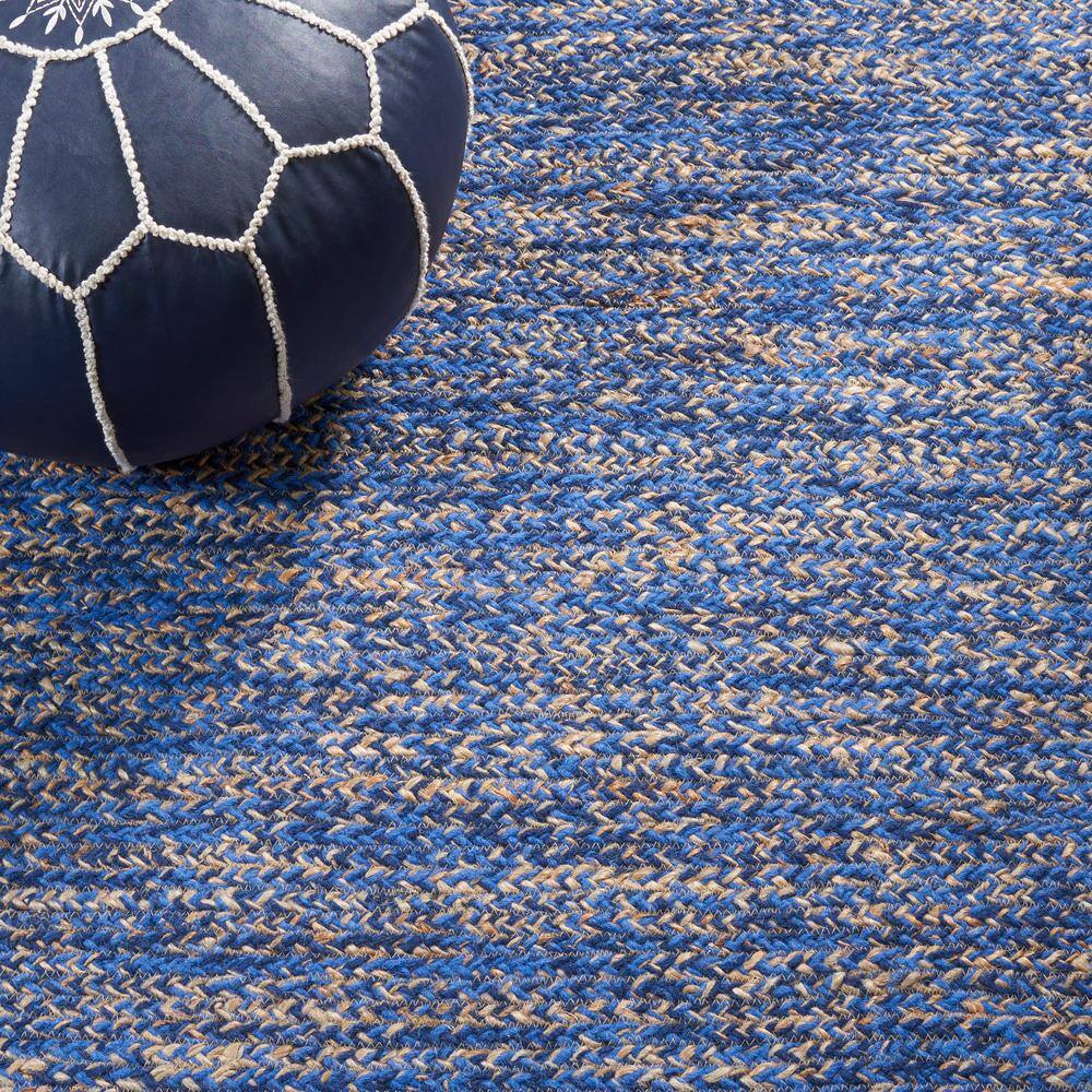 Hand-Knotted Blue Wool and Synthetic Area Rug