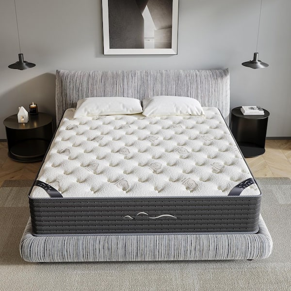 Queen Firm Hybrid Gel Memory Foam 12 in. Pillow Top with Luxurious Cashmere Fabric and Support Reversible Mattress