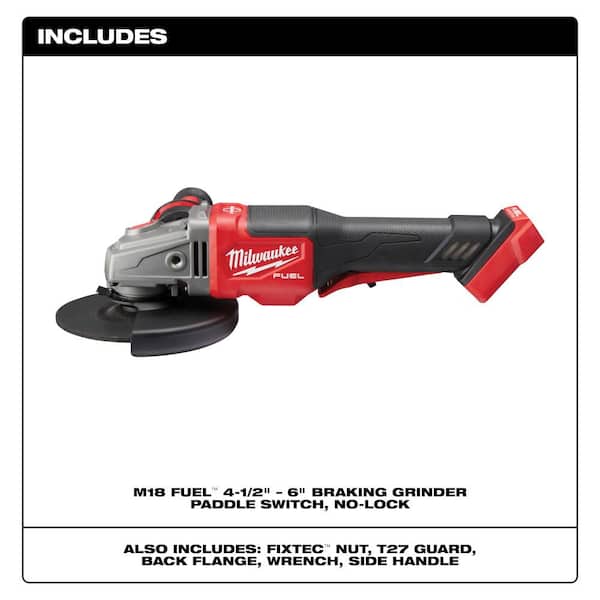 Milwaukee M18 Fuel Brushless Lithium-ion 4-1/2 In. / 5 In. Cordless Small Angle  Grinder With No-lock Paddle Switch (tool Only) New : Target