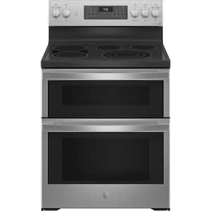 Profile 30 in. 5 Element Smart Freestanding Double Oven Electric Range in Fingerprint Resistant Stainless w/ Convection