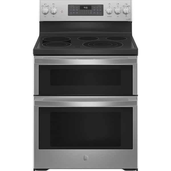 GE Profile 30 in. 5 Element Smart Freestanding Double Oven Electric Range in Fingerprint Resistant Stainless w/ Convection