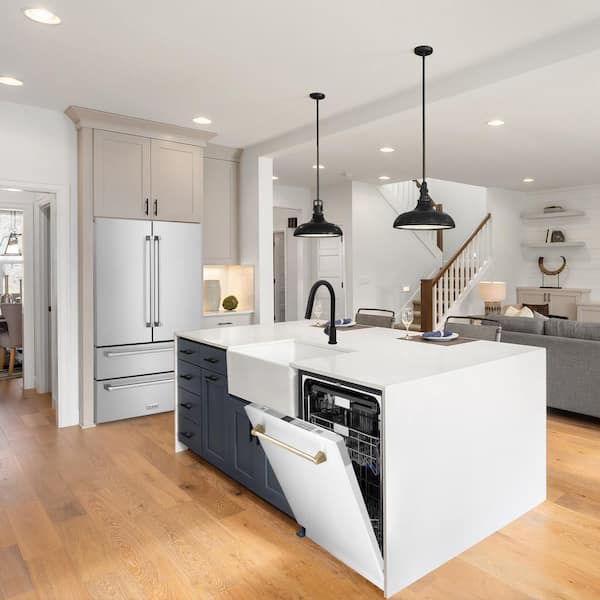 Autograph Edition 24 in. Top Control 6-Cycle Tall Tub Dishwasher with 3rd Rack in White Matte and Polished Gold