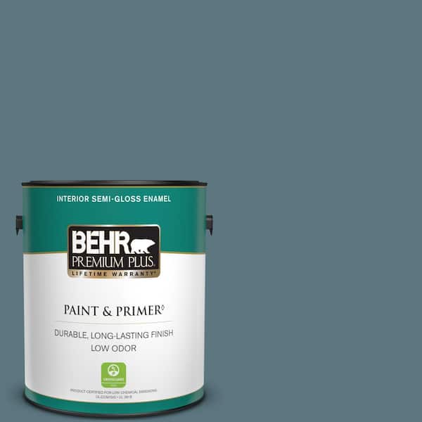 BEHR PREMIUM PLUS 1 gal. #530F-6 Heron Semi-Gloss Enamel Low Odor Interior Paint & Primer